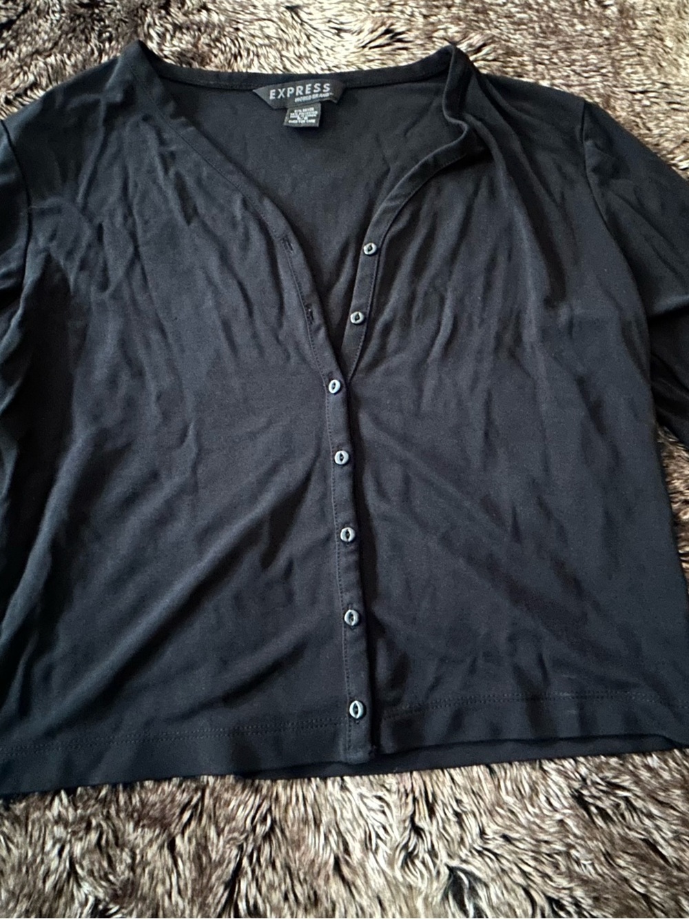 Express Womenβs Black Button-Front Shirt